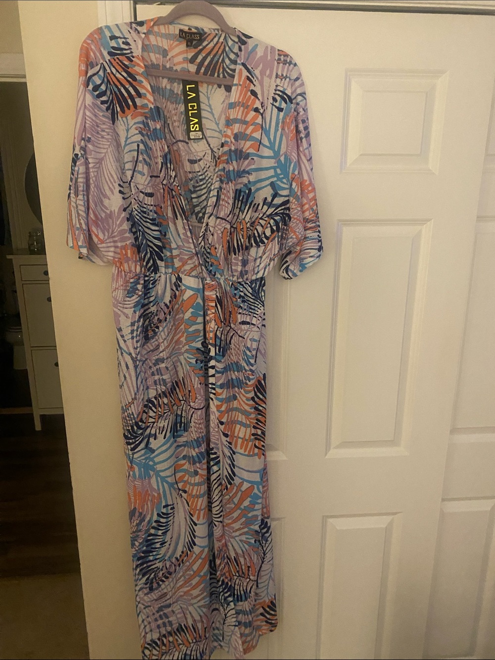 La Class Tropical Leaf Print bathing suit cover up -Multicolor
